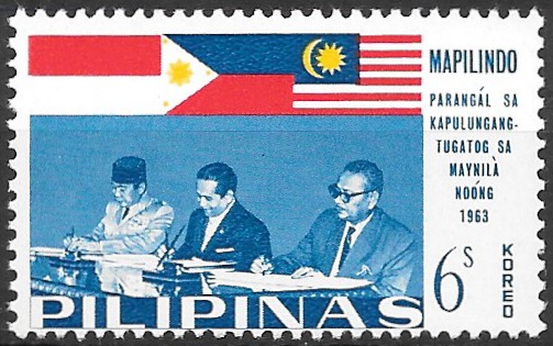 Philippine Commemorative Stamp from 1965 - Signing of Manila Agreement