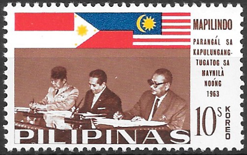 Philippine Commemorative Stamp from 1965 - Signing of Manila Agreement