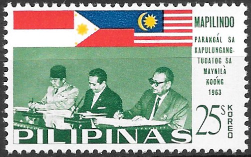 Philippine Commemorative Stamp from 1965 - Signing of Manila Agreement