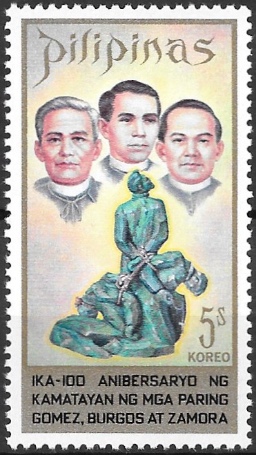 Philippine Commemorative Stamp from 1972 - Fathers Gomez Burgos and Zamora