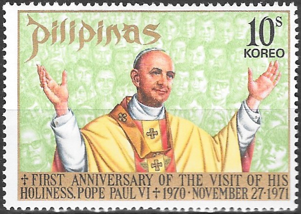 Philippine Commemorative Stamp from 1972 - Pope Paul's Visit to Philippines
