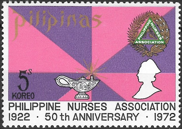 Philippine Commemorative Stamp from 1972 - 50th Anniversary of the Philippine Nurses Association