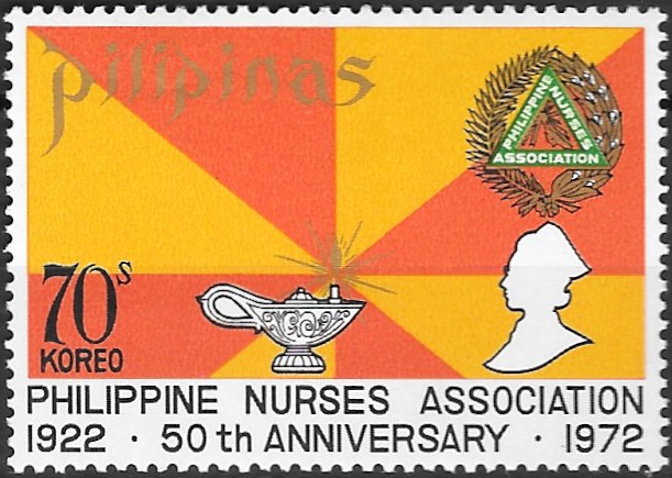 Philippine Commemorative Stamp from 1972 - 50th Anniversary of the Philippine Nurses Association