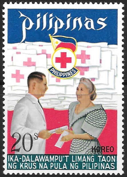 Philippine Commemorative Stamp from 1972 - 25 Years of Red Cross