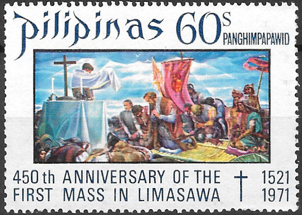 Philippine Air Mail Stamp from 1972 - 450th Anniversary of the 1st Mass in Limasawa