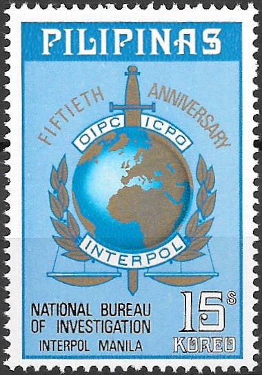 Philippine Commemorative Stamp from 1973 - Interpol