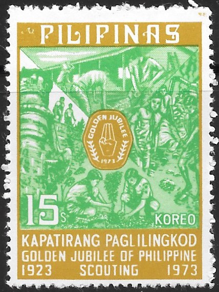 Philippine Commemorative Stamp from 1973 - Golden Jubilee of Philippine Scouting