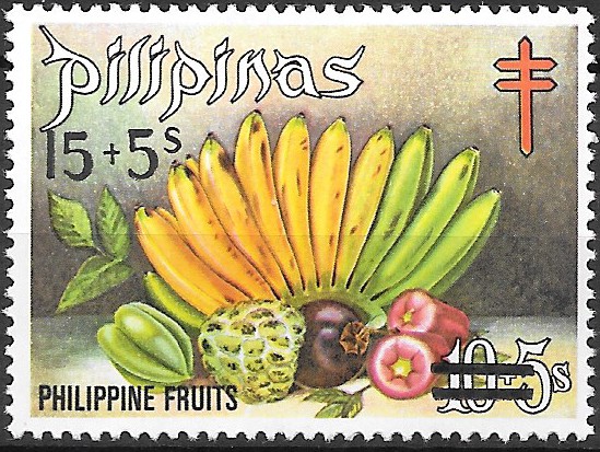 Philippine Postal Tax Stamp from 1973 - Philippine Fruits