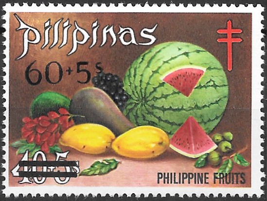 Philippine Postal Tax Stamp from 1973 - Philippine Fruits