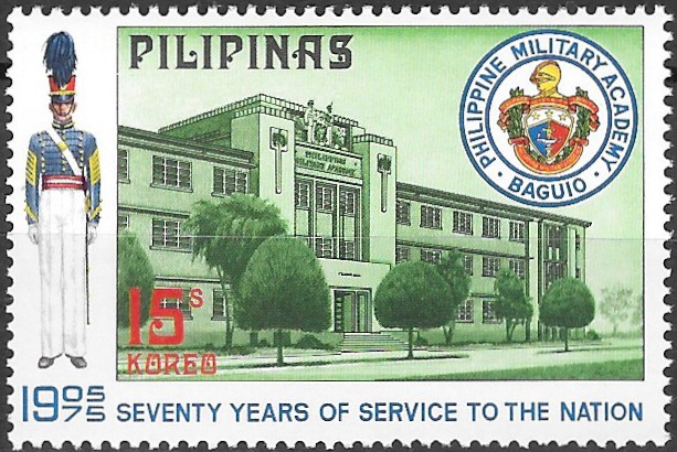 Philippine Commemorative Stamp from 1975 - Philippine Military Academy - 70th Anniversary