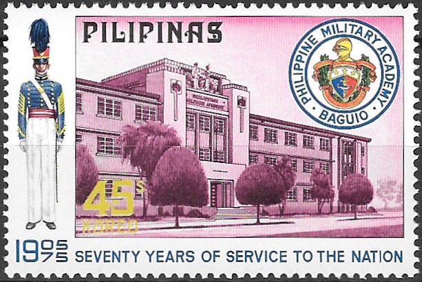 Philippine Commemorative Stamp from 1975 - Philippine Military Academy - 70th Anniversary