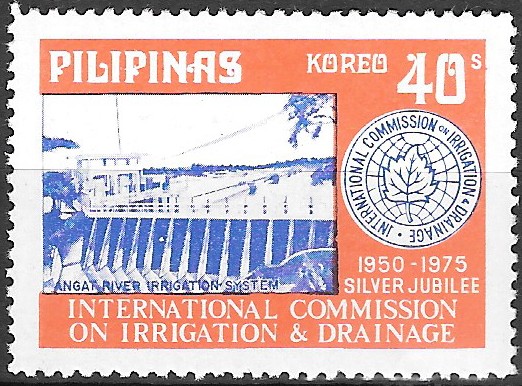 Philippine Commemorative Stamp from 1975 - 25th Anniv. of the Intl. Irrigation and Drainage Commission