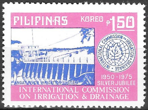 Philippine Commemorative Stamp from 1975 - 25th Anniv. of the Intl. Irrigation and Drainage Commission