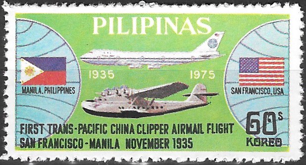 Philippine Commemorative Stamp from 1975 - Pan American World Airways China Clipper