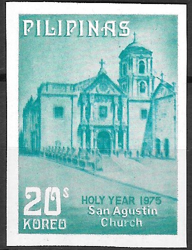 Philippine Commemorative Stamp from 1975 - Holy Year - Churches