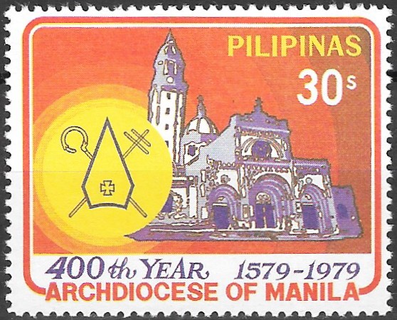 Philippine Commemorative Stamp from 1979 - 400th anniv of Archdiocese of Manila