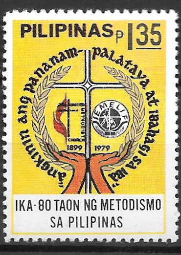 Philippine Commemorative Stamp from 1979 - 80th Anniversary Methodism in the Philippines