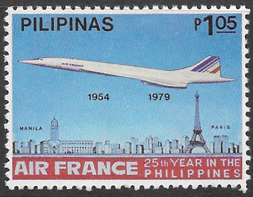 Philippine Commemorative Stamp from 1979 - Air France, 25th Year in the Philippines