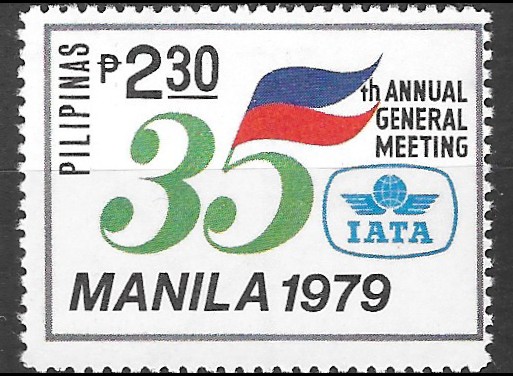 Philippine Commemorative Stamp from 1979 - International air transport association, 35th annual general