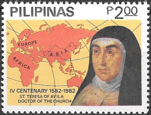 Philippine Commemorative Stamp from 1982 - 400 Year Anniversary of St. Teresa of Avila
