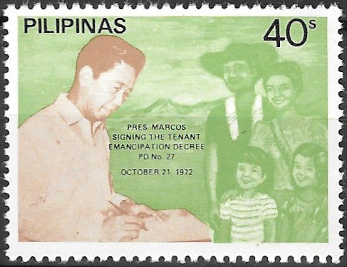 Philippine Commemorative Stamp from 1982 - 10th Anniversary Tenant Emancipation Decree