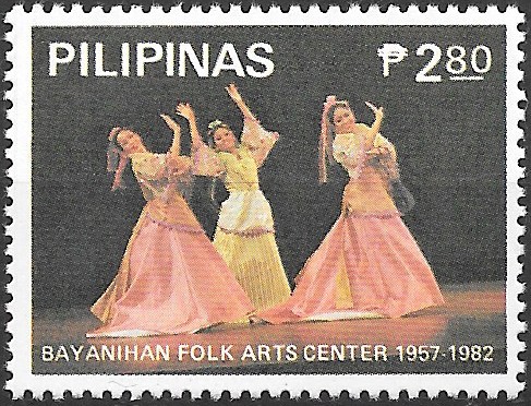 Philippine Commemorative Stamp from 1982 - 25th Anniversary Bayanihan Folks Art Center