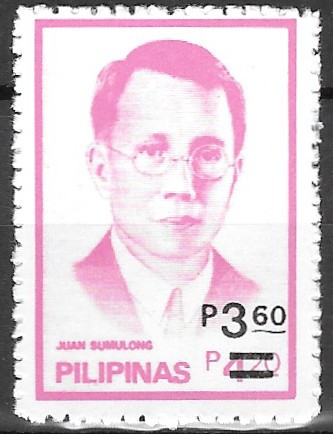 Philippine Commemorative Stamp from 1985 - Personalities (surcharged)