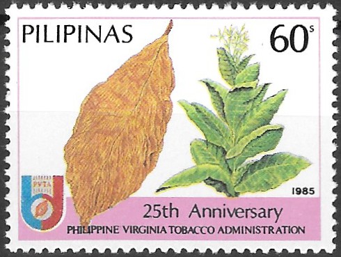 Philippine Commemorative Stamp from 1985 - 25th Anniversary Philippine-Virginia Tobacco Administration