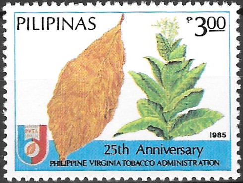 Philippine Commemorative Stamp from 1985 - 25th Anniversary Philippine-Virginia Tobacco Administration
