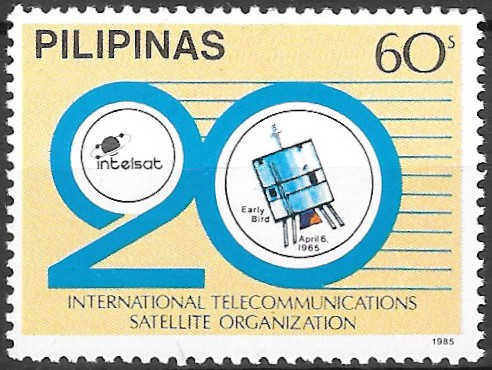 Philippine Commemorative Stamp from 1985 - 20th Anniversary International Telecommunications Satellite Organization