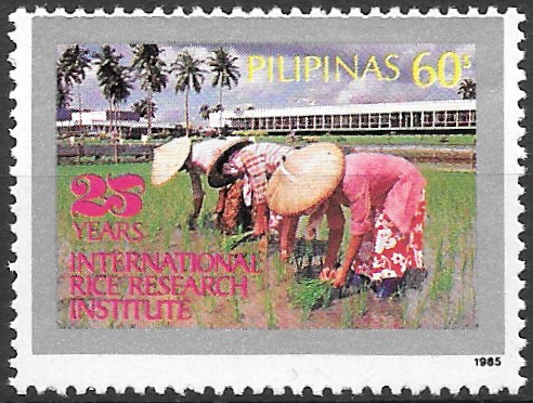 Philippine Commemorative Stamp from 1985 - International Rice Research Institute