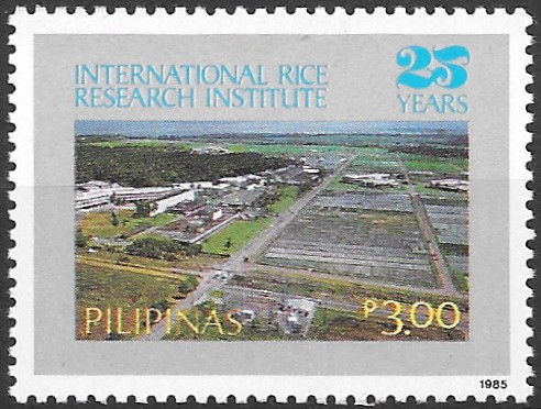 Philippine Commemorative Stamp from 1985 - International Rice Research Institute