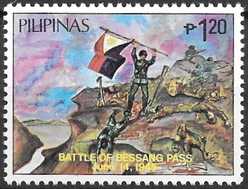 Philippine Commemorative Stamp from 1985 - 40th Anniversary Battle of Besang Pass