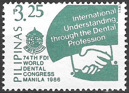 Philippine Definitive Stamp from 1987 - 74th FDI World Dental Congress, Manila