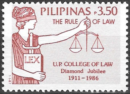 Philippine Definitive Stamp from 1987 - 75th Anniversary College of law University of the Philippine