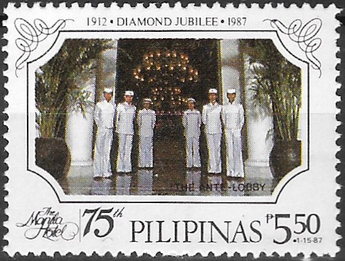 Philippine Commemorative Stamp from 1987 - Manila Hotel - 75th Anniversary