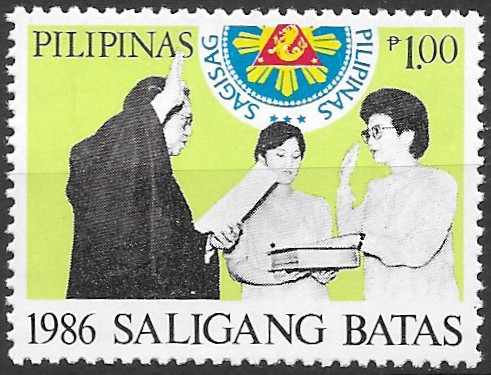 Philippine Commemorative Stamp from 1987 - Ratification of New Constitution