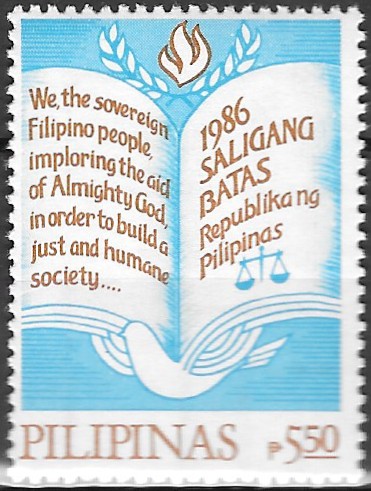 Philippine Commemorative Stamp from 1987 - Ratification of New Constitution