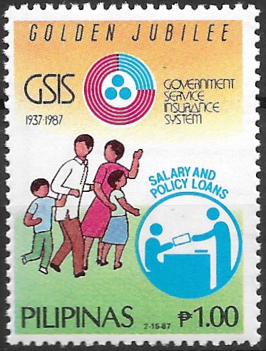 Philippine Commemorative Stamp from 1987 - Government Service Insurance System