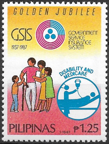 Philippine Commemorative Stamp from 1987 - Government Service Insurance System