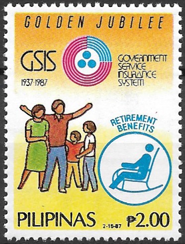Philippine Commemorative Stamp from 1987 - Government Service Insurance System