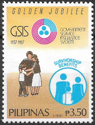 Philippine Commemorative Stamp from 1987 - Government Service Insurance System