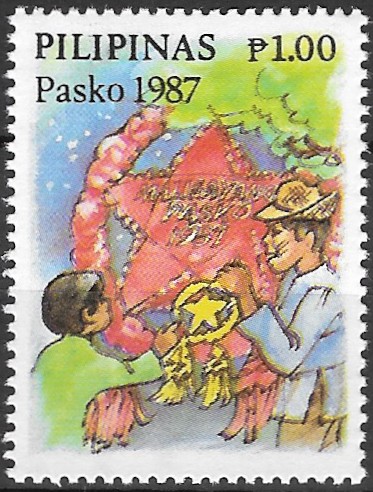 Philippine Commemorative Stamp from 1987 - Christmas 1987