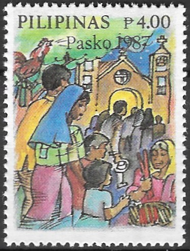 Philippine Commemorative Stamp from 1987 - Christmas 1987