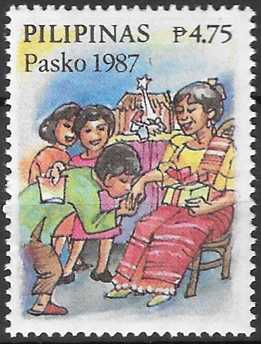 Philippine Commemorative Stamp from 1987 - Christmas 1987