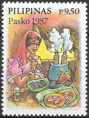 Philippine Commemorative Stamp from 1987 - Christmas 1987