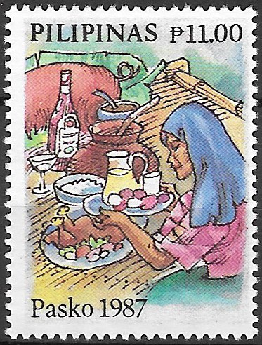 Philippine Commemorative Stamp from 1987 - Christmas 1987