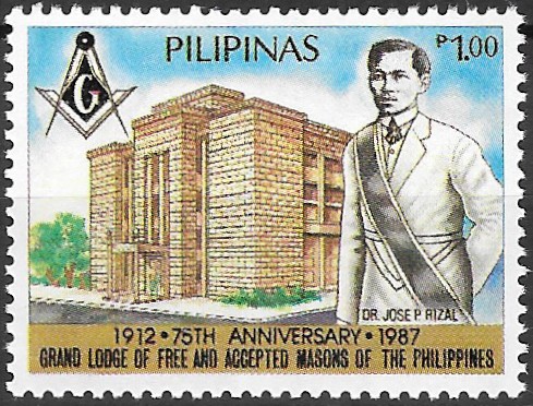 Philippine Commemorative Stamp from 1987 - Grand Lodge of Free & Accepted Masons of the Philippines