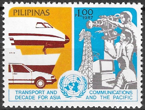 Philippine Commemorative Stamp from 1987 - UN Projects
