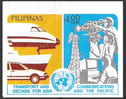 Philippine Commemorative Stamp from 1987 - UN Projects